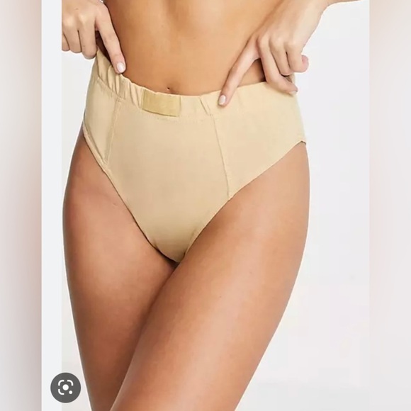 MISSGUIDED co-ord high waisted brief in taupe Sz US 0 - Picture 4 of 9